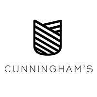 A black and white logo for cunningham's.