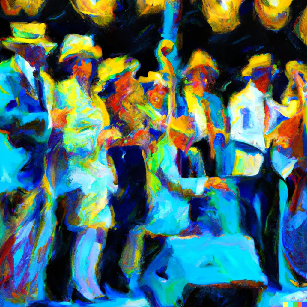 AI generated image of a jazz ensemble.